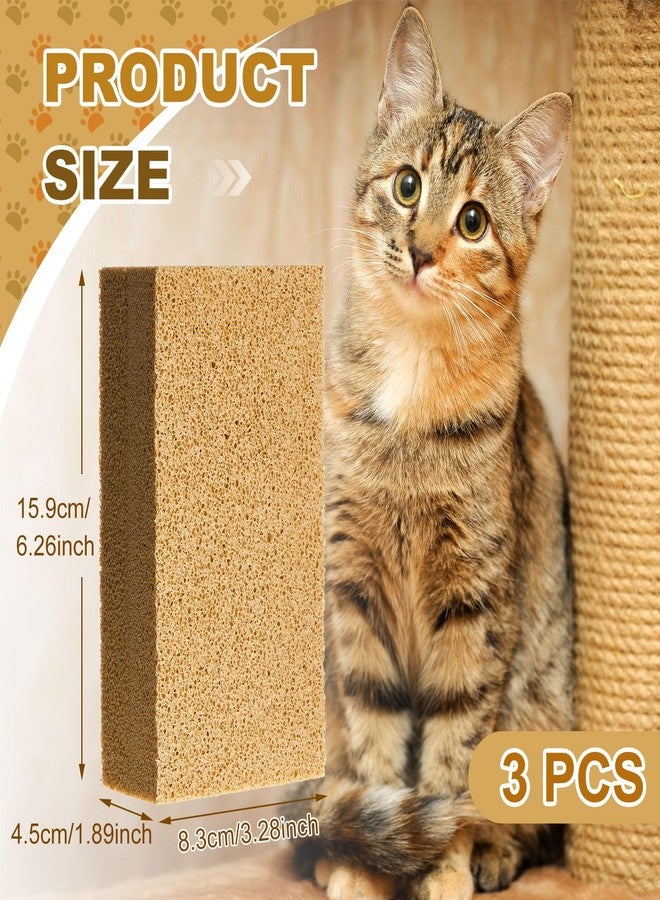 RimCereal Pet Hair Remover Sponge Cat and Dog Hair Sponge Rubber Pet Fur Lifter Removal Tool, Remove from Furniture, Carpet, Bedding, Clothing, 6.26 x 3.28 x 1.89 Inch (Khaki,3 Pack) - Image 2
